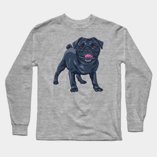 Black pug Dog Long Sleeve T-Shirt